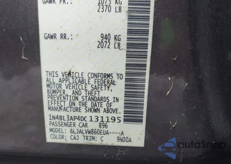 2013 Nissan Altima 3.5 Sl from USA, damaged, VIN 1N4BL3AP4DC131195